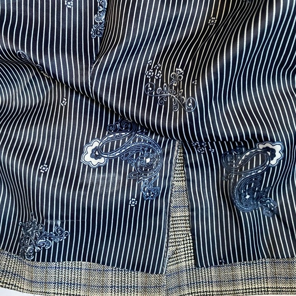 RW&CO Women's Single Breasted Fitted Tailored Blazer Grey Blue Plaid 14 Academia - Picture 9 of 16